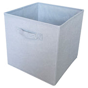 Grey fabric storage cube 28 x 28 x 28 cm