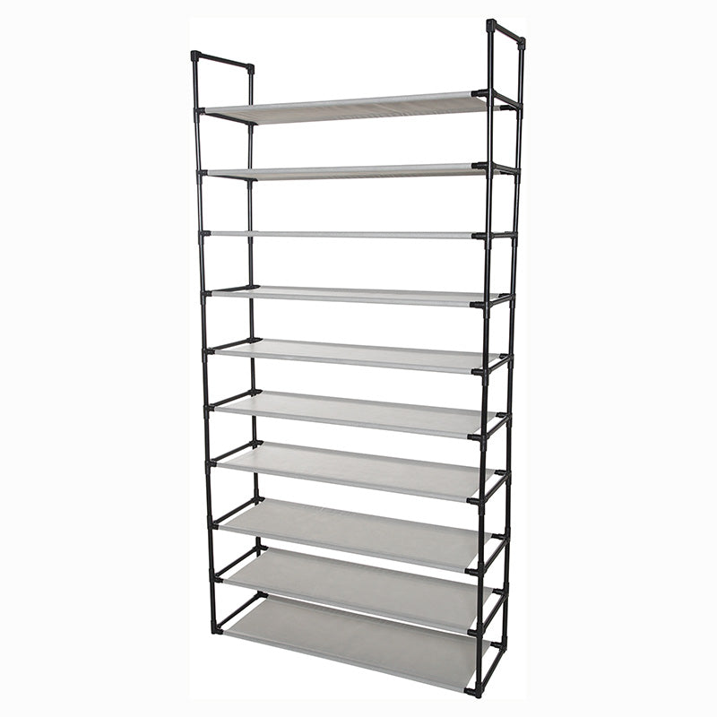 Shoe Rack, 40 Pairs, 10 Tiers, Steel and Fabric