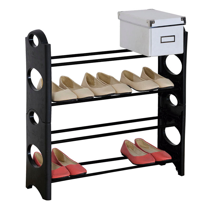 Zapatera 12 pares 4 niveles acero y plástico Basic Living