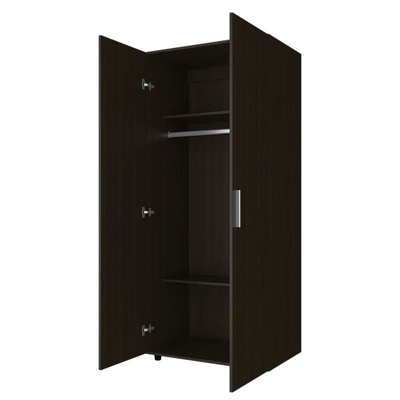 Armario Basic wengué de dos puertas de 182,5 x 80 x 48,5 cm