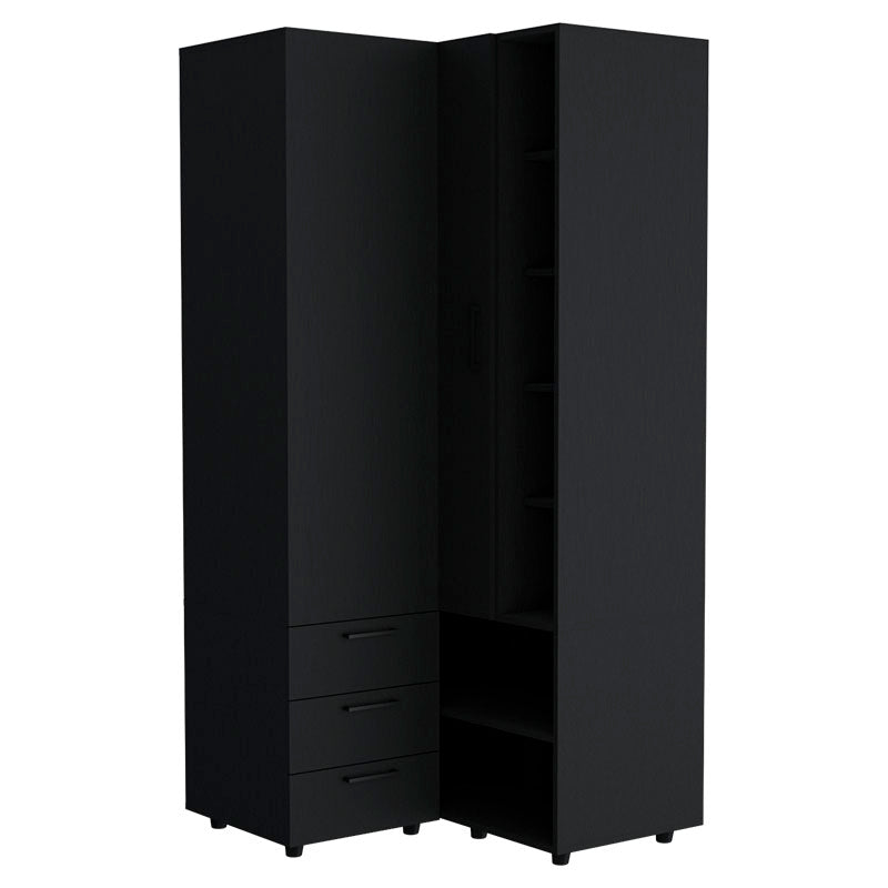 Toulouse corner wardrobe wenge melamine 180 x 85 x 85 cm