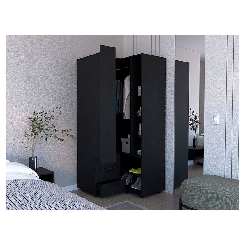 Toulouse corner wardrobe wenge melamine 180 x 85 x 85 cm