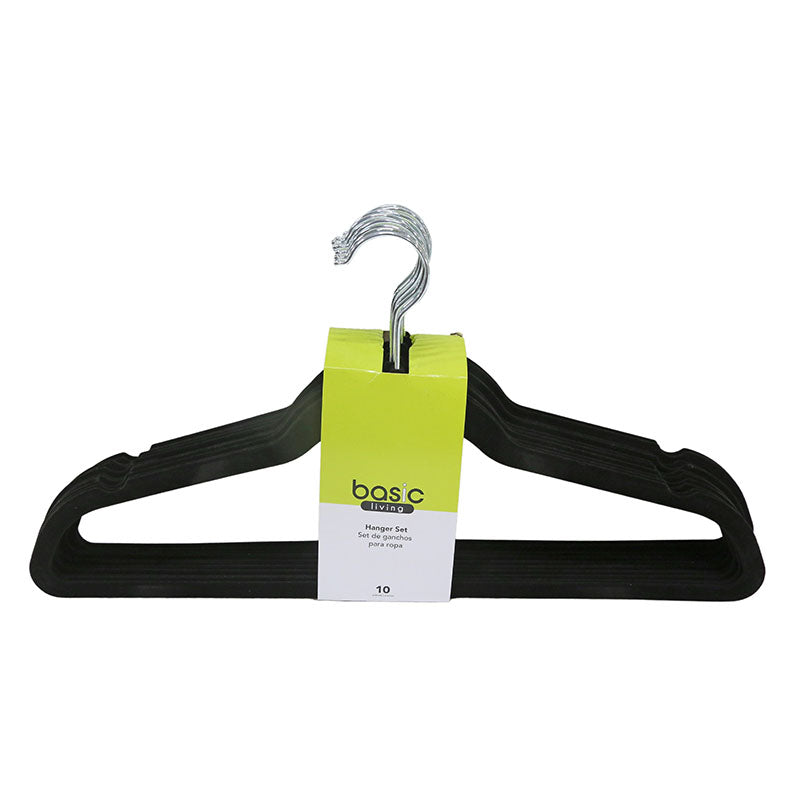 Set 10 ganchos para ropa plástico