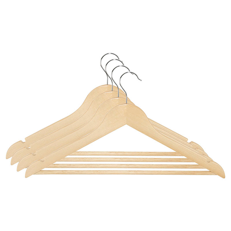 Set 4 ganchos para ropa madera