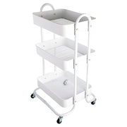 Carrito almacenamiento 3 niveles 80,5 x 43,5 x 44 cm capacidad por nivel 10 kg blanco