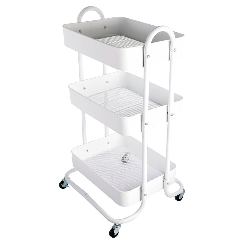 Carrito almacenamiento 3 niveles 80,5 x 43,5 x 44 cm capacidad por nivel 10 kg blanco