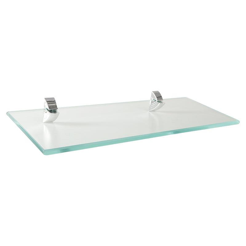 Repisa Tendenza vidrio transparente 15 x 40 cm soporte cromado