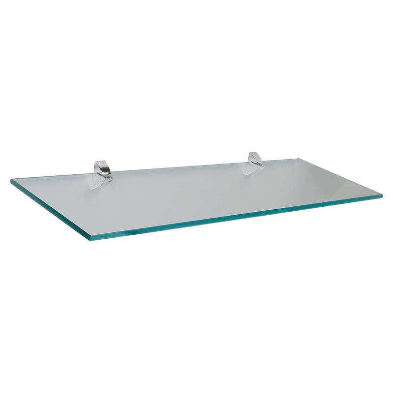 Repisa Tendenza vidrio transparente 20 x 60 cm soporte cromado