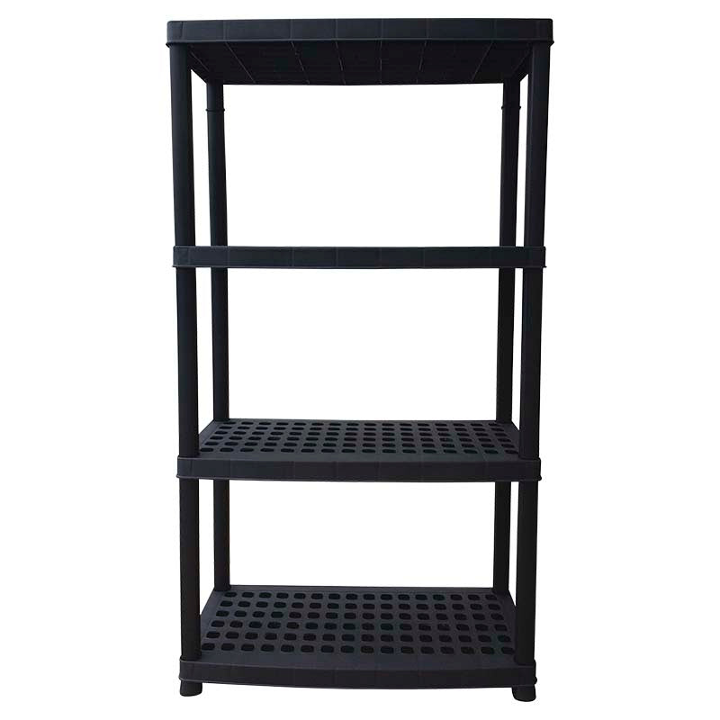 Estante plástico 4 niveles 142 x 80 x 40 cm negro