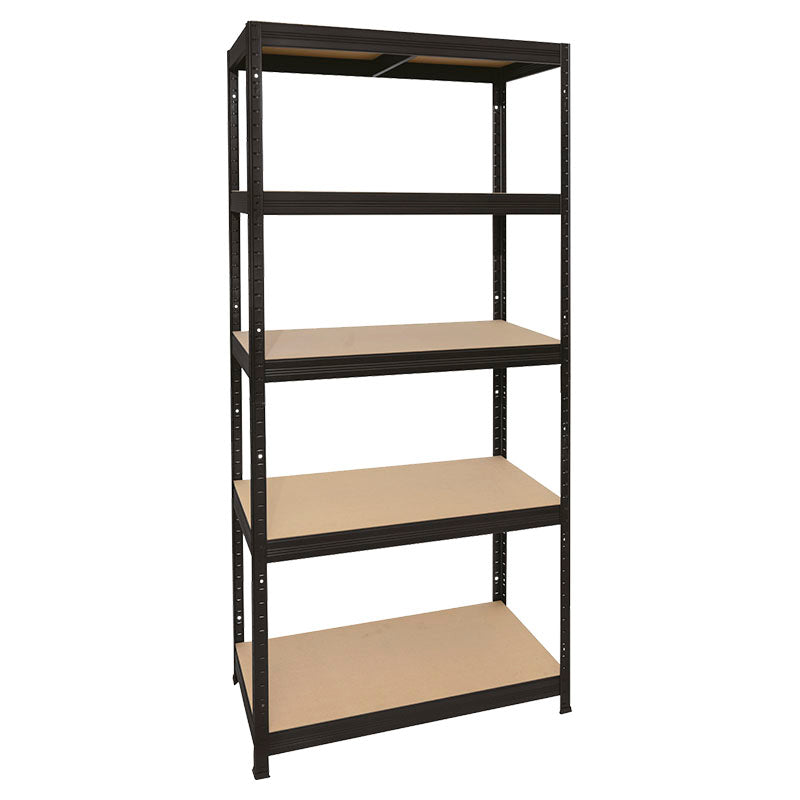 Estante metálico 5 niveles 174 x 75 x 30 cm soporta hasta 375 kg negro