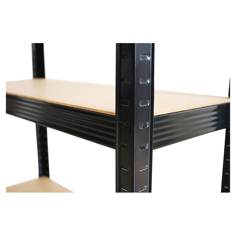 Estante metálico 5 niveles 174 x 75 x 30 cm soporta hasta 375 kg negro