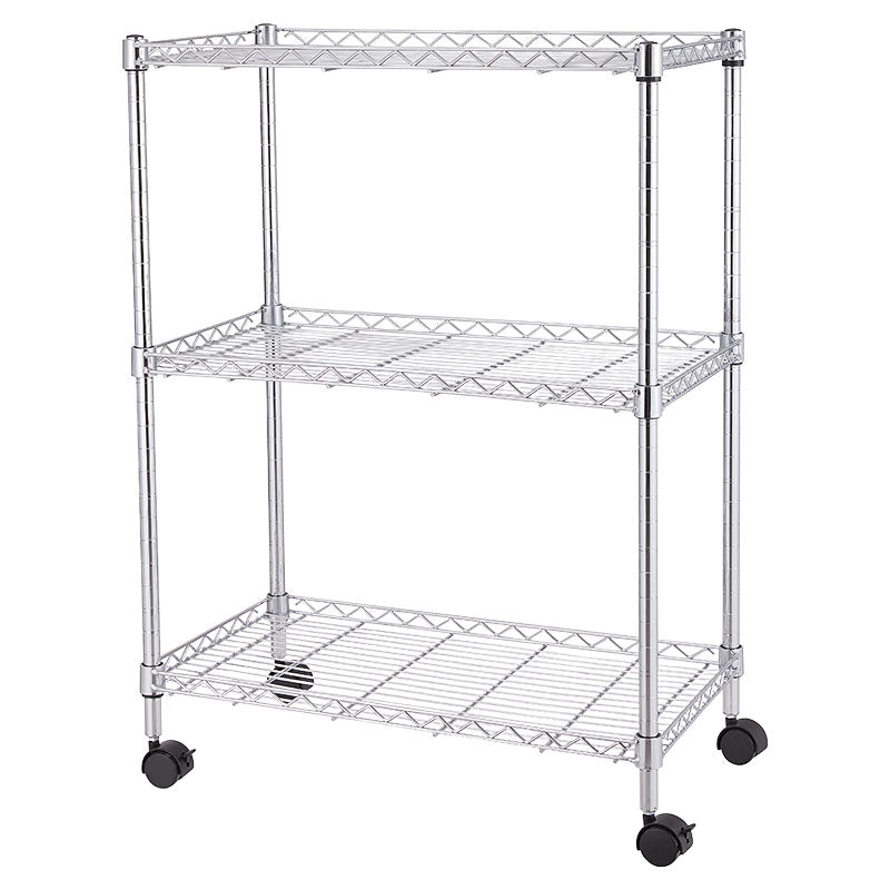 Carrito de almacenamiento plateado 76 x 60 x 35 cm Basic Living