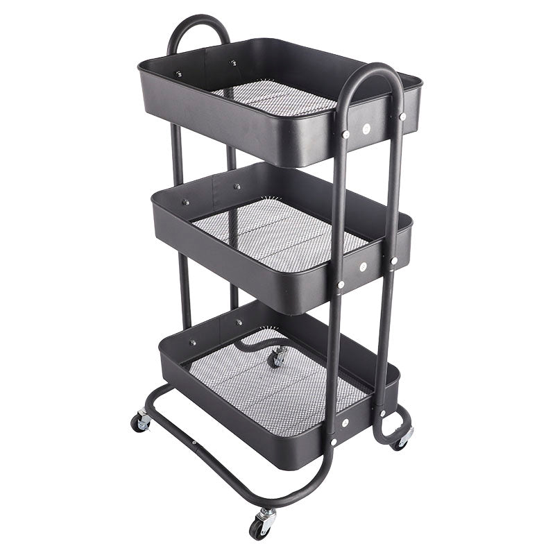 Carrito almacenamiento 3 niveles 80,5 x 43,5 x 44 cm capacidad por nivel 10 kg negro