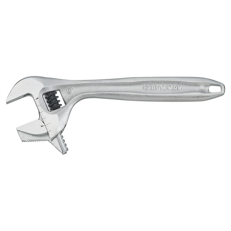 8" adjustable wrench with reversible jaw