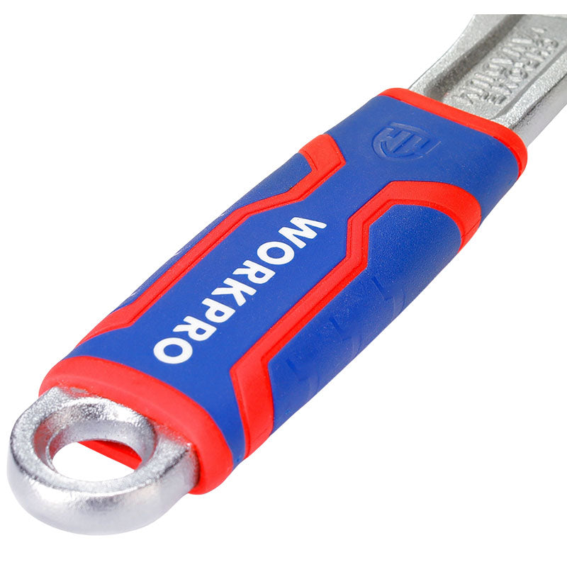 Llave ajustable 8" mango bimaterial Workpro