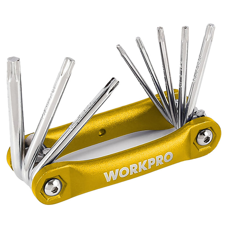 Set 8 llaves torx plegable milimétricas Workpro