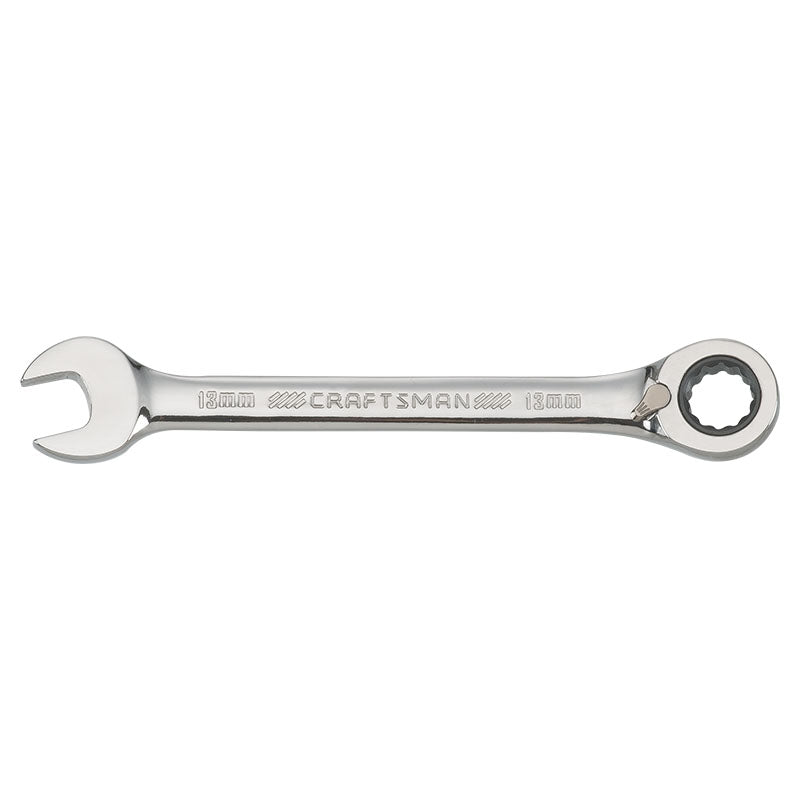 13 mm combination wrench with 72-tooth reversible ratchet