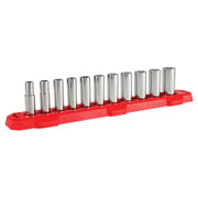 Set of 11 long 3/8" sockets from 9mm to 19mm