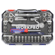 Juego cubos 3/8" milimétricas y SAE 6 puntas 47 pzas Workpro