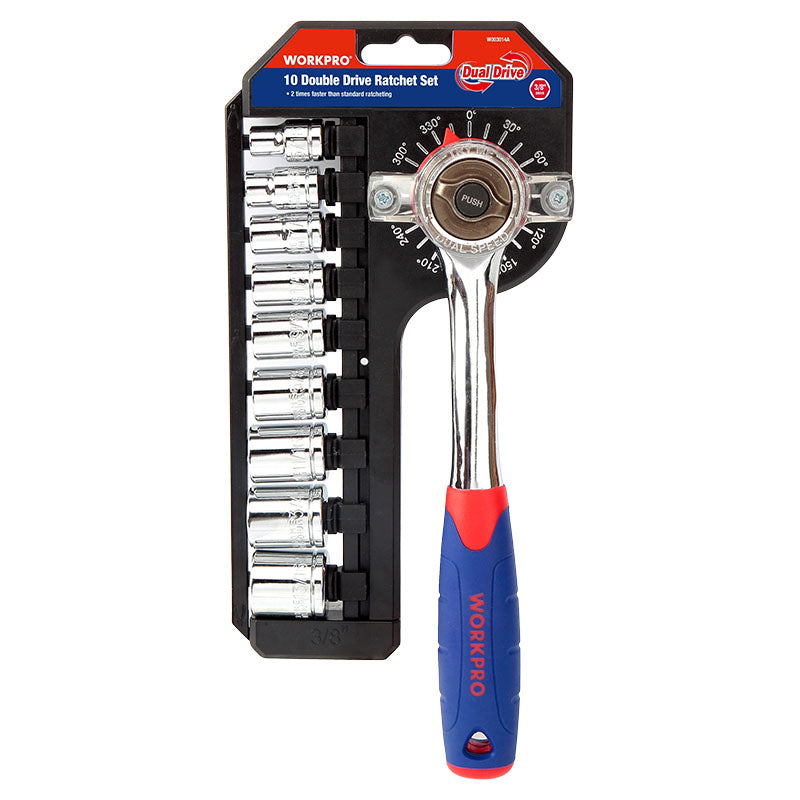 Juego cubos 3/8" milimétricas 6 puntas 10 pzas Workpro