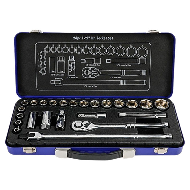 Workpro 24-piece 1/2" drive 6-point metric socket set