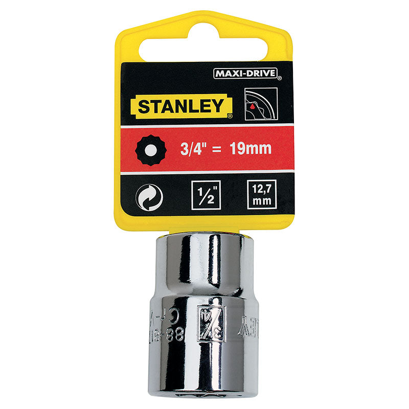 Cubo estriado mando 1/2" tamaño 12 mm Stanley