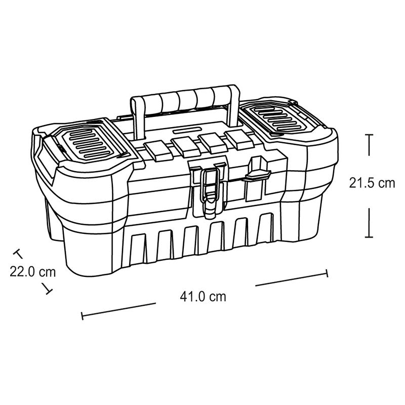 Rimax 16" Plastic Toolbox with Metal Latch