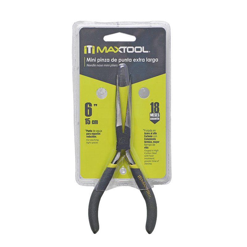 Alicate de punta 6" mango de vinil Maxtool