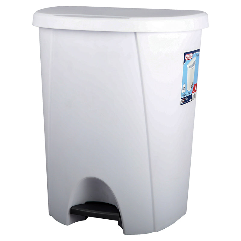 White trash can 25 liters