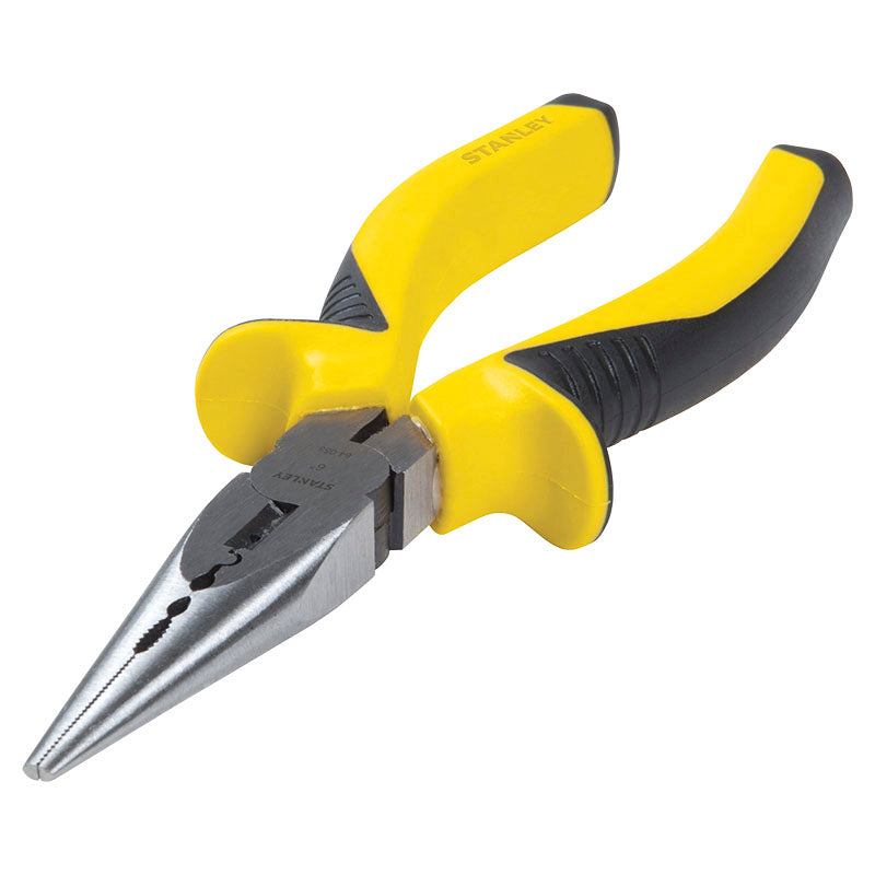 Alicate de punta larga 6" mango bimaterial Stanley