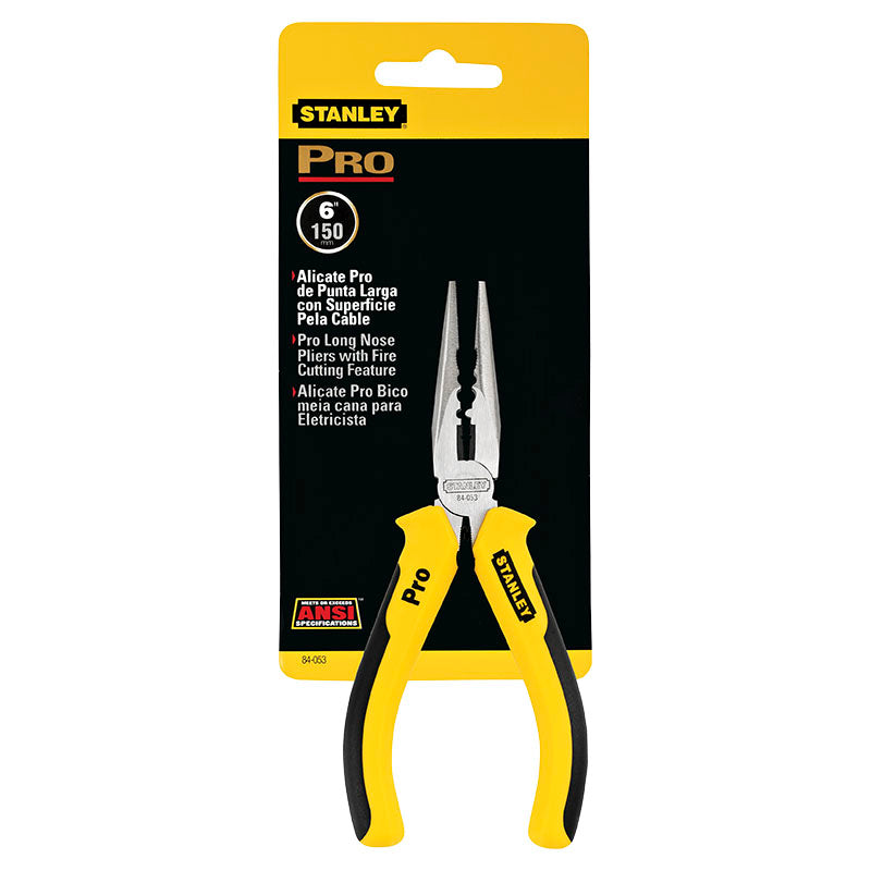 Alicate de punta larga 6" mango bimaterial Stanley