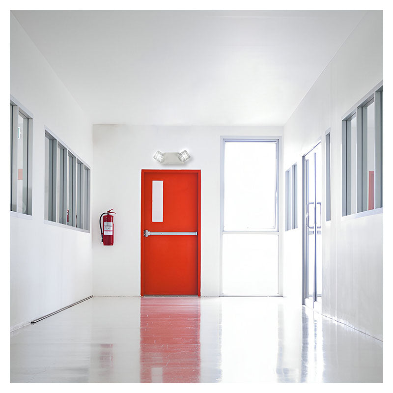 Lámpara de emergencia a pared 2 luces móviles