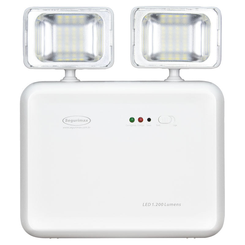 Lámpara emergencia led sobreponer 2 luces 6.000 K 1.200 lm