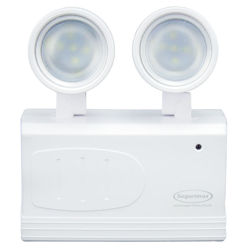Lámpara emergencia 2 luces LED móviles sobreponer
