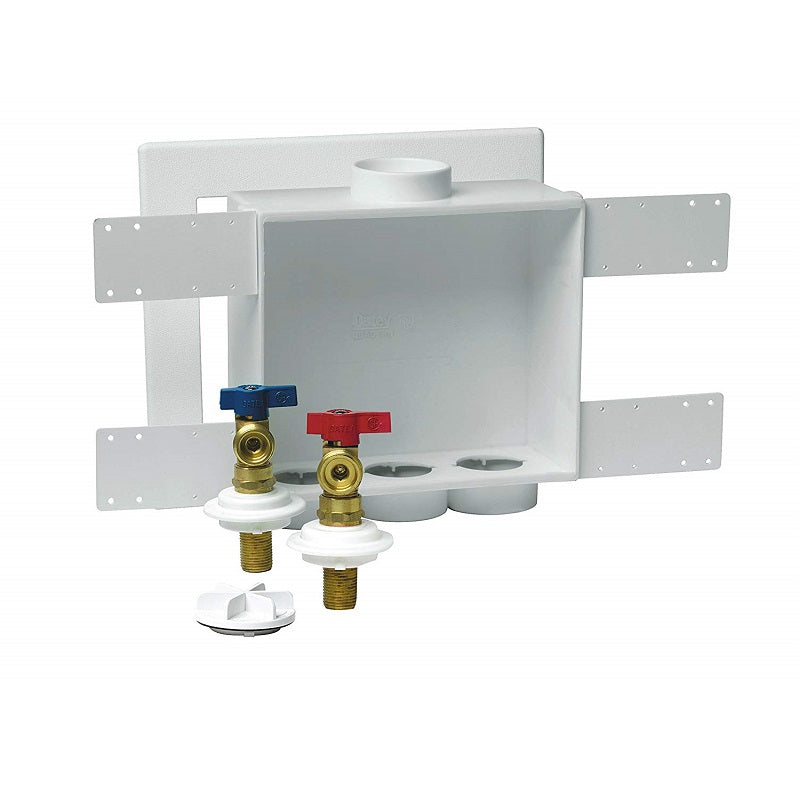 Oatey Recessed Washing Machine Outlet Box with Valves 19 x 22.2 x 19 cm
