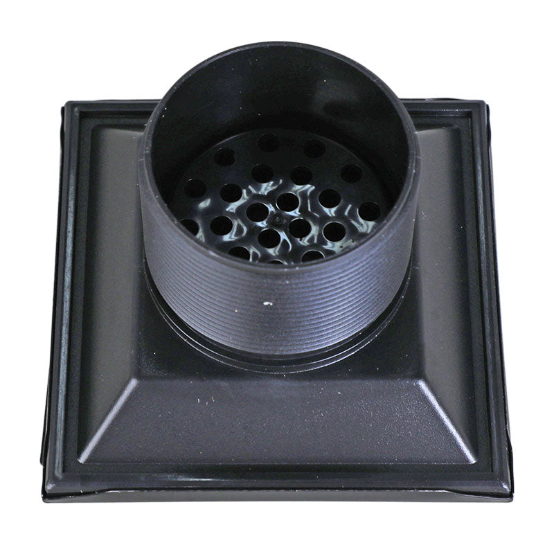 Rejilla cuadrada lago acero inoxidable Marino 316 negra 4" con canasta