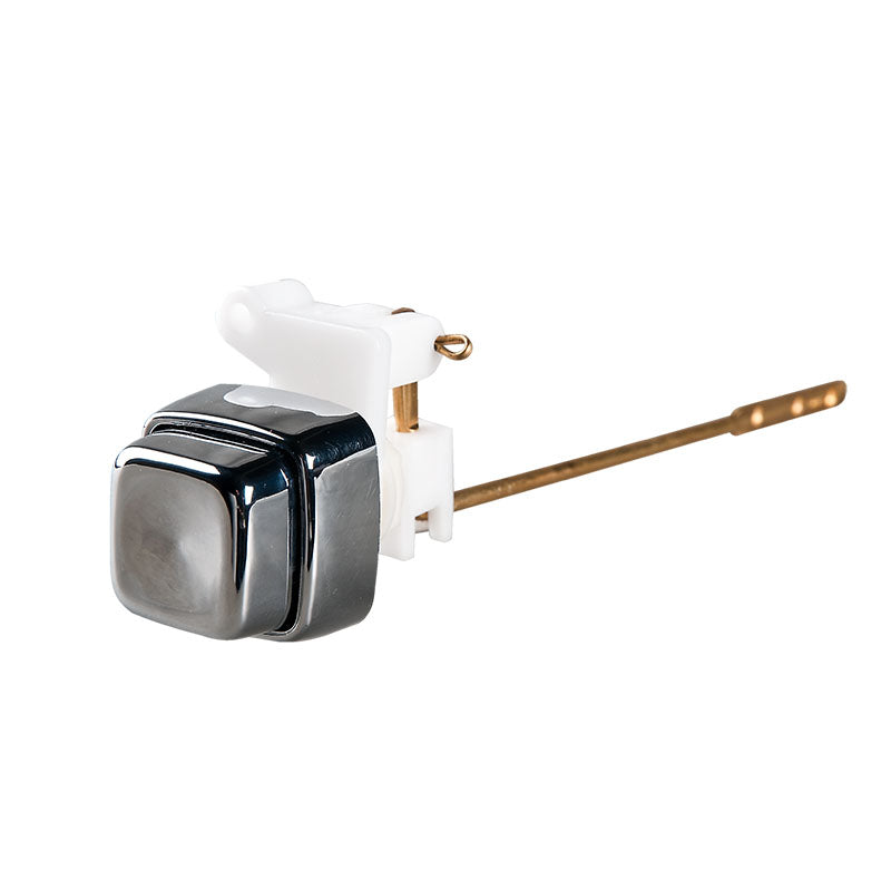 Metal side button for toilet