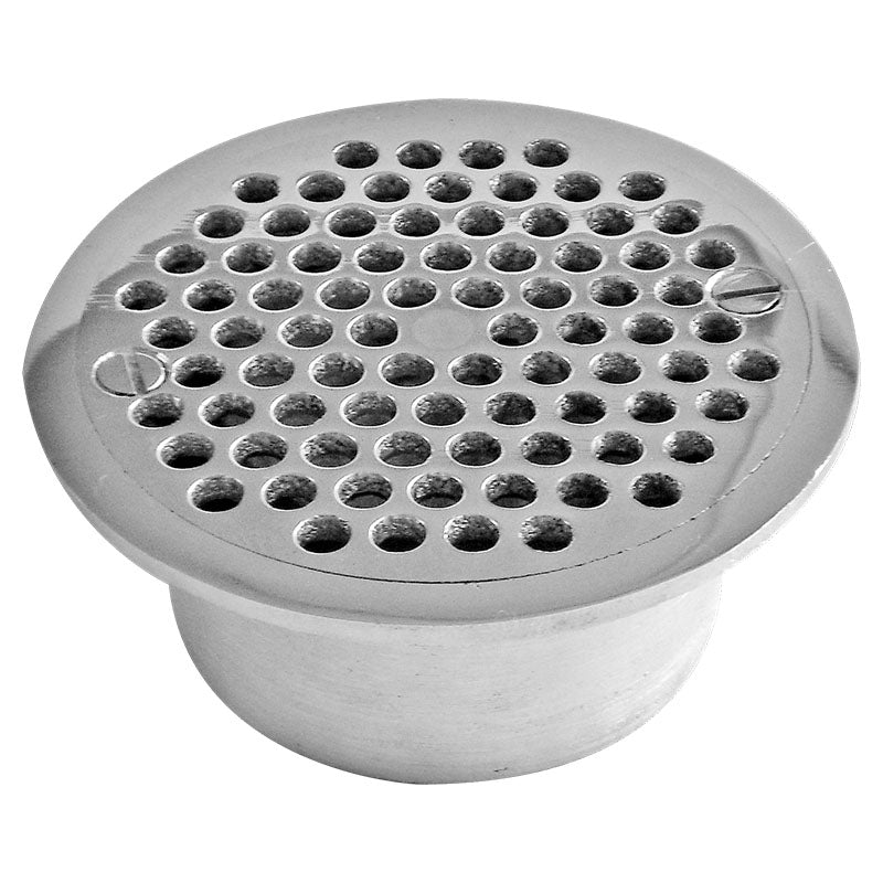 Round aluminum anti-cockroach siphon grate 4" x 3"