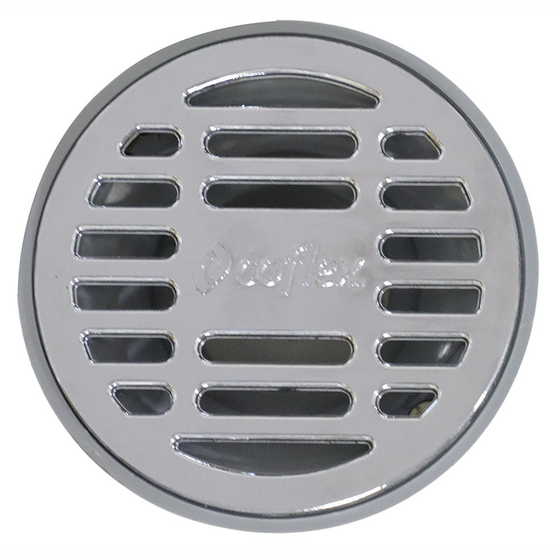 ABS plastic drain with 4" x 2" anti-odor circular chrome grate