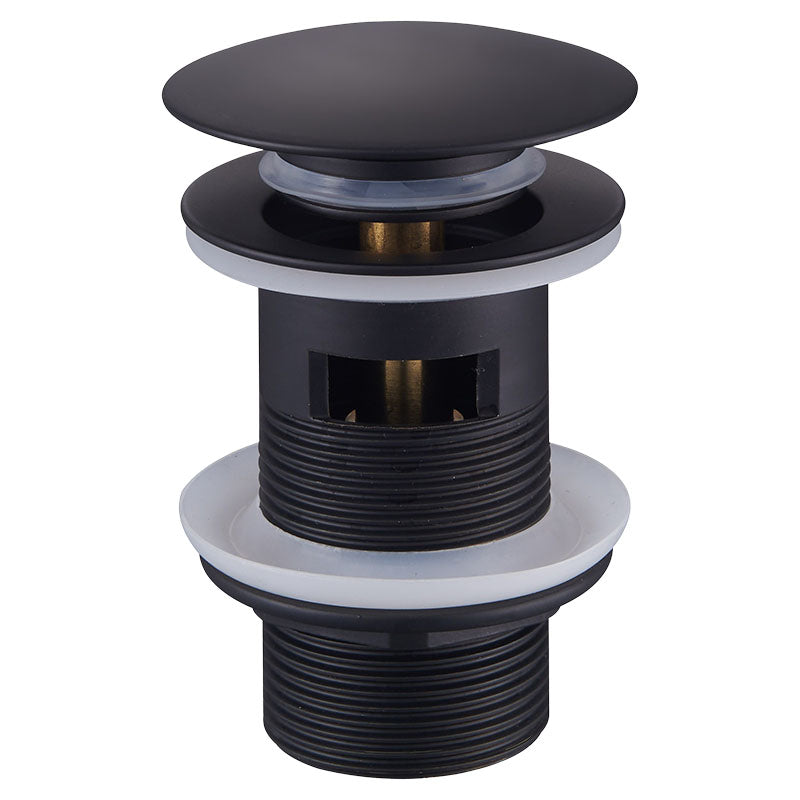 Desagüe push latón lavamanos negro mate 11/4"  9,5 cm