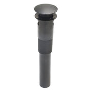 Matte black push-seal lavatory drain with overflow