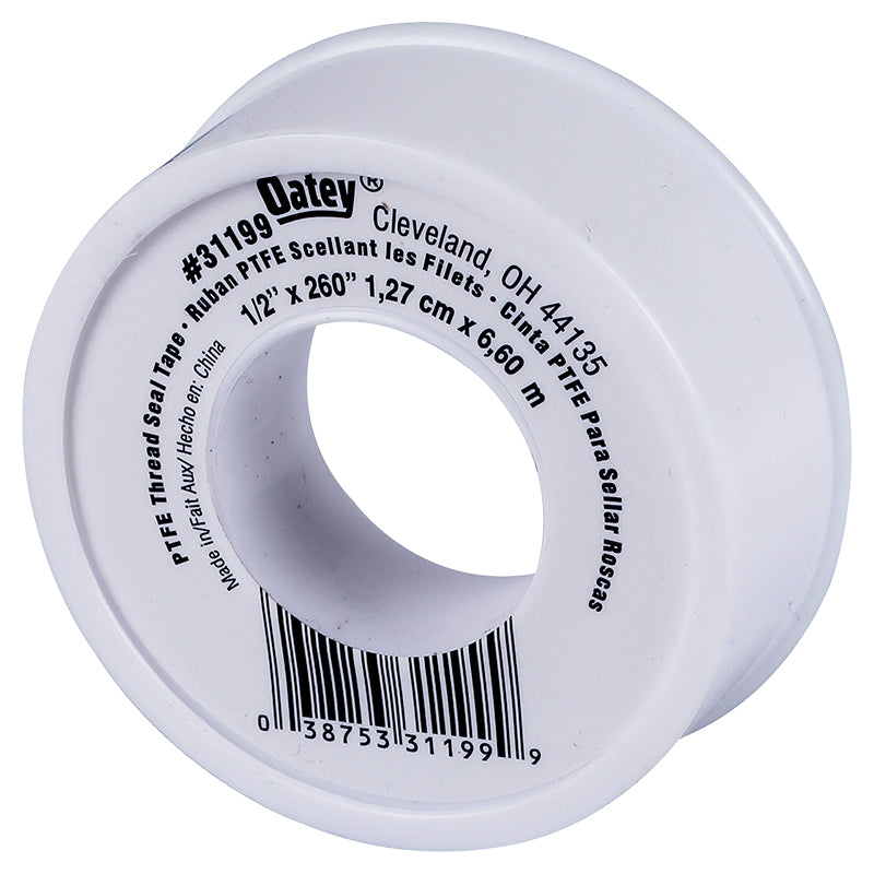 Oatey white industrial Teflon tape 1/2" 6.6m roll