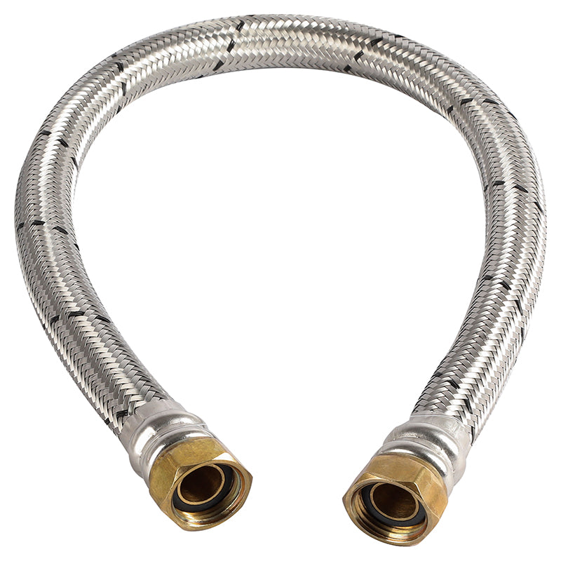 Tubo de abasto flujo mayor acero inoxidable para calentador 1/2" fip x 1/2" fip 60 cm coflex