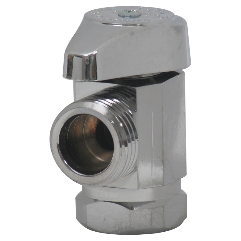 Llave de control latón angular 1/2" x 1/2" 1/4 de vuelta coflex
