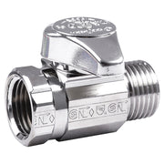 Llave de control latón recta 1/2" x 1/2" 1/4 de vuelta coflex