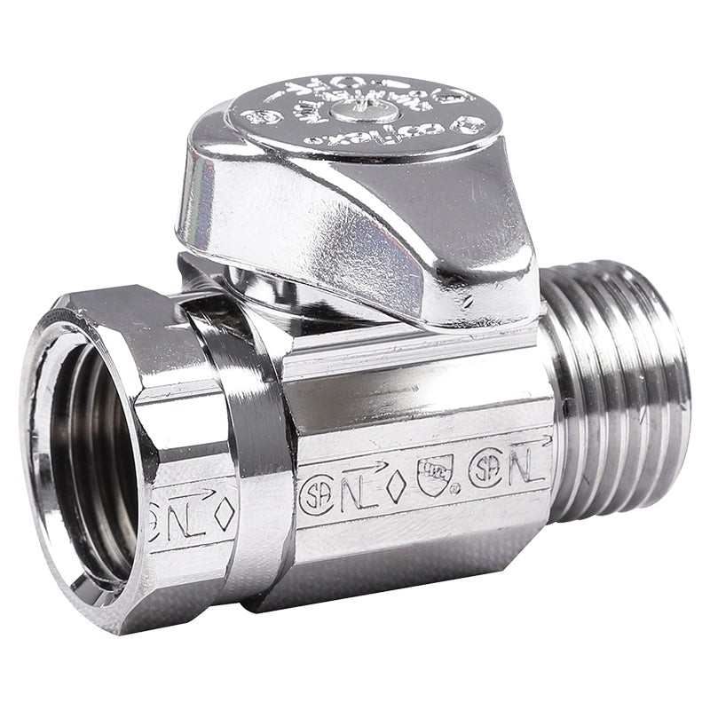 Llave de control latón recta 1/2" x 1/2" 1/4 de vuelta coflex