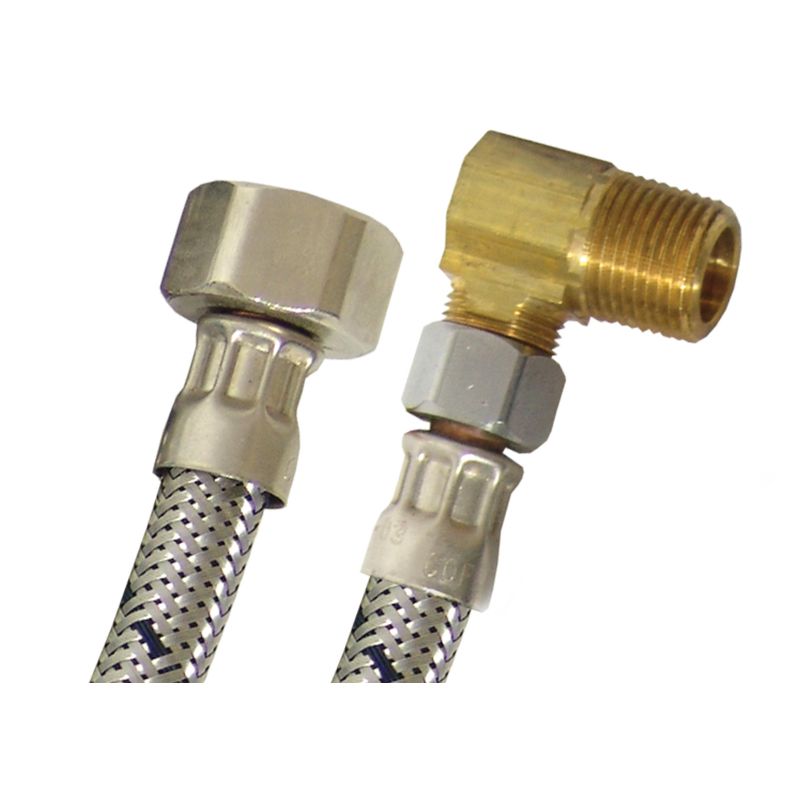 Tubo de abasto acero inoxidable para lavavajillas 1/2" fip x 3/8" comp 150 cm coflex