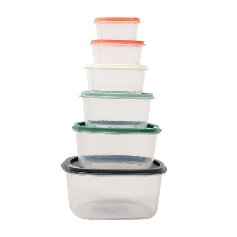 Set 6 piezas contenedores para alimentos plástico traslúcido Excellent Houseware