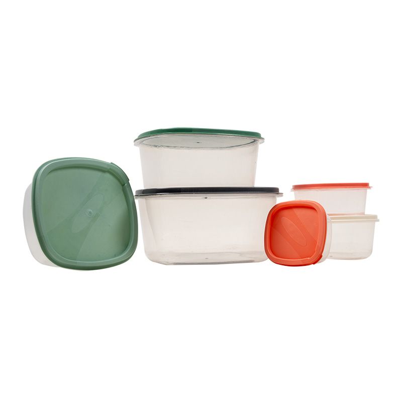 Set 6 piezas contenedores para alimentos plástico traslúcido Excellent Houseware