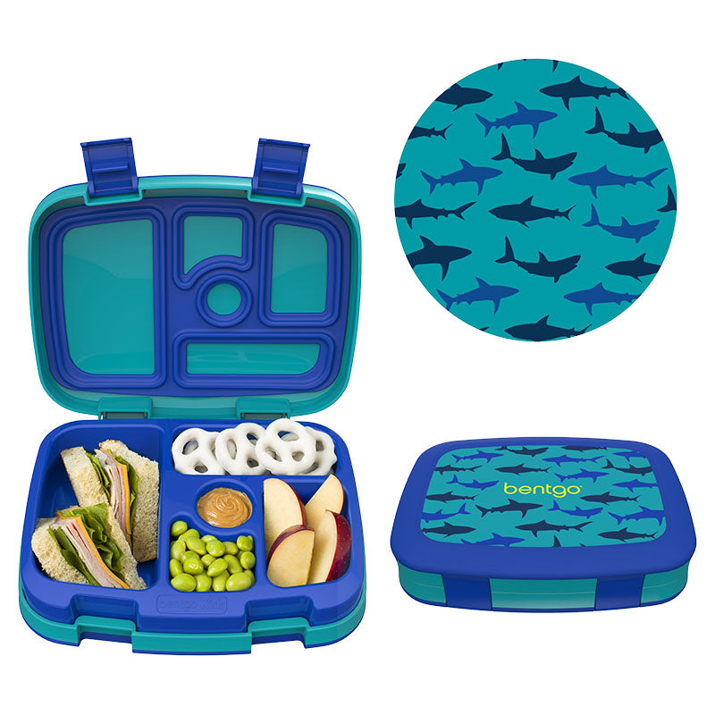 Loncheras antifugas Tiburón plástica rectangular turquesa y azul Bentgo
